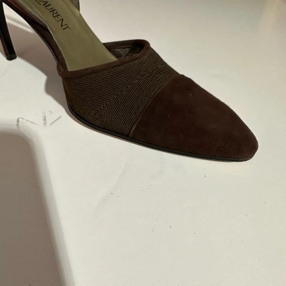 Yves Saint Laurent Brown Slingback Pumps Sz 9M - Picture 5 of 16